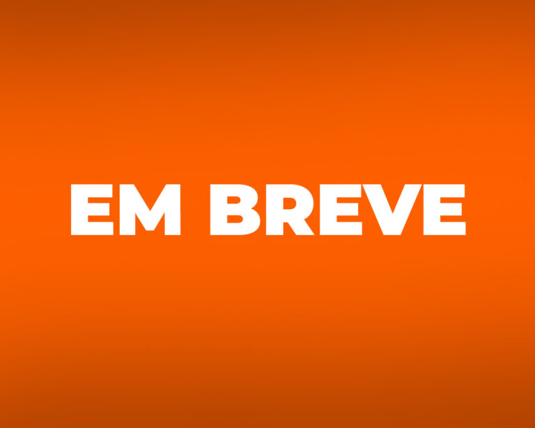 Imagem de fundo laranja com as palavras 'EM BREVE' escritas em letras brancas no centro da imagem.